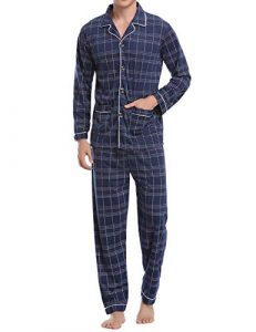 Pijamas hombre invierno algodón 2 piezas calentito pijamas hombre otoño algodón